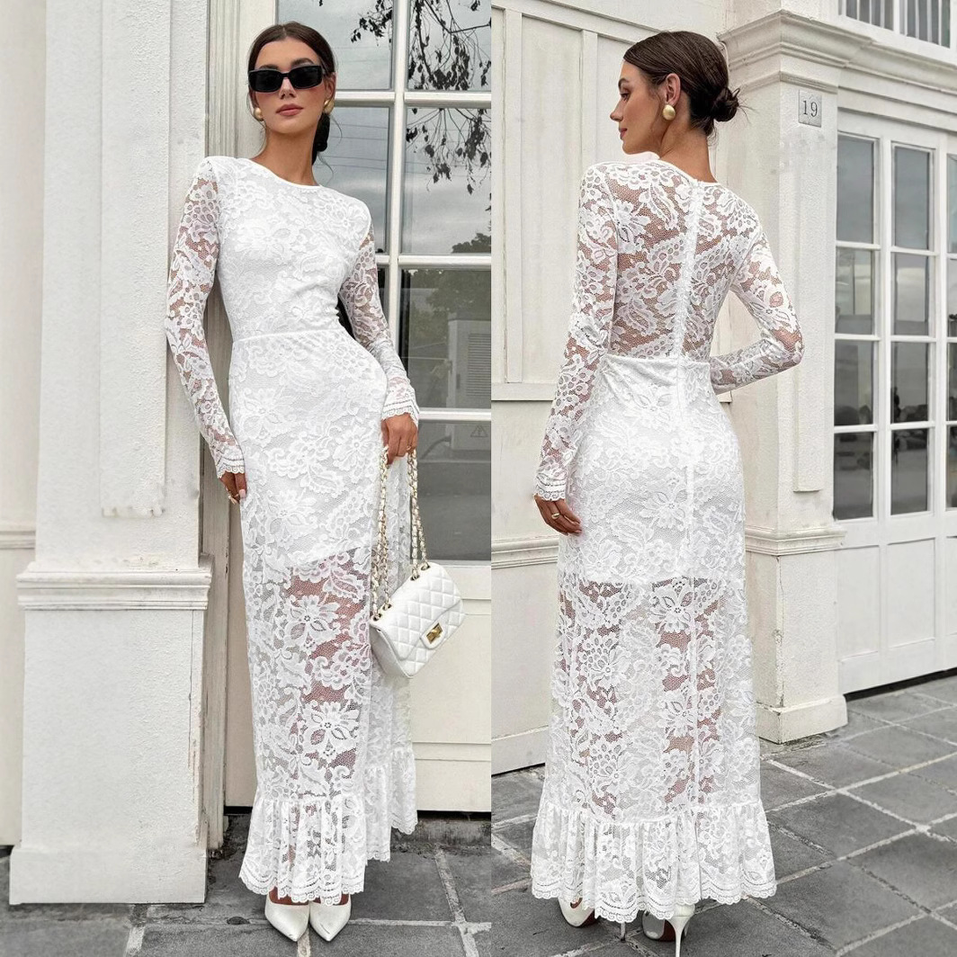 Summer Clothing Looks - New Fashionable And Sexy Lace Long-sleeve