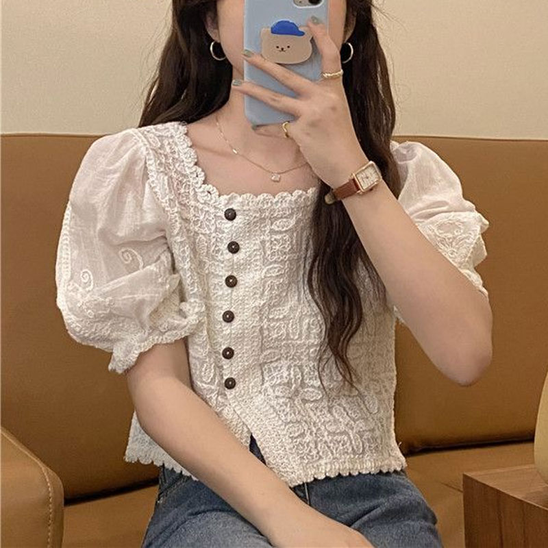 French Style Lace Square Colla - огляд і ціна Summer Clothing In French