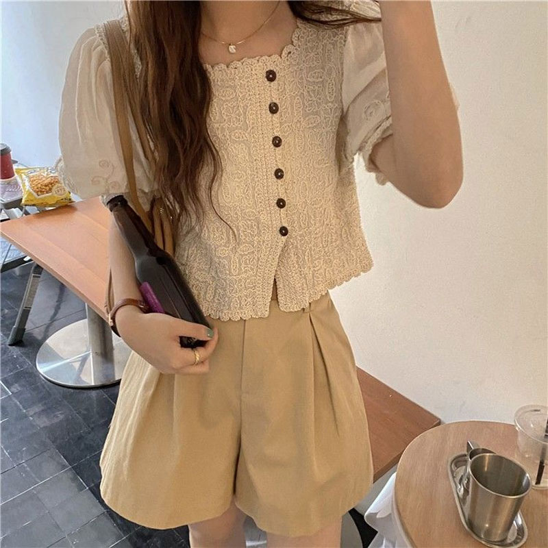 French Style Lace Square Colla - огляд і ціна Summer Clothing In French