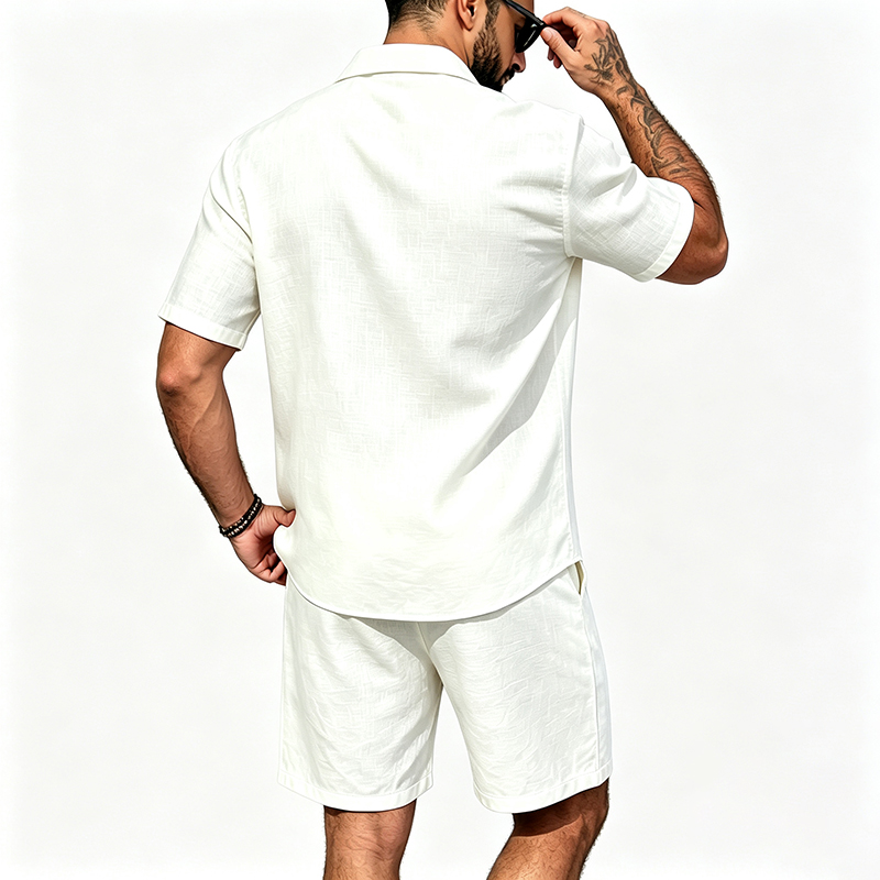 Men Linen Two Piece Outfit Sho - огляд і ціна Summer Clothing Guys