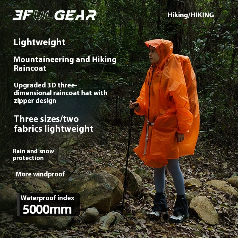 3F UL GEAR Zipper Raincoat 15D - огляд і ціна Summer Rain Clothing