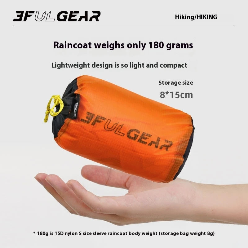 3F UL GEAR Zipper Raincoat 15D - огляд і ціна Summer Rain Clothing