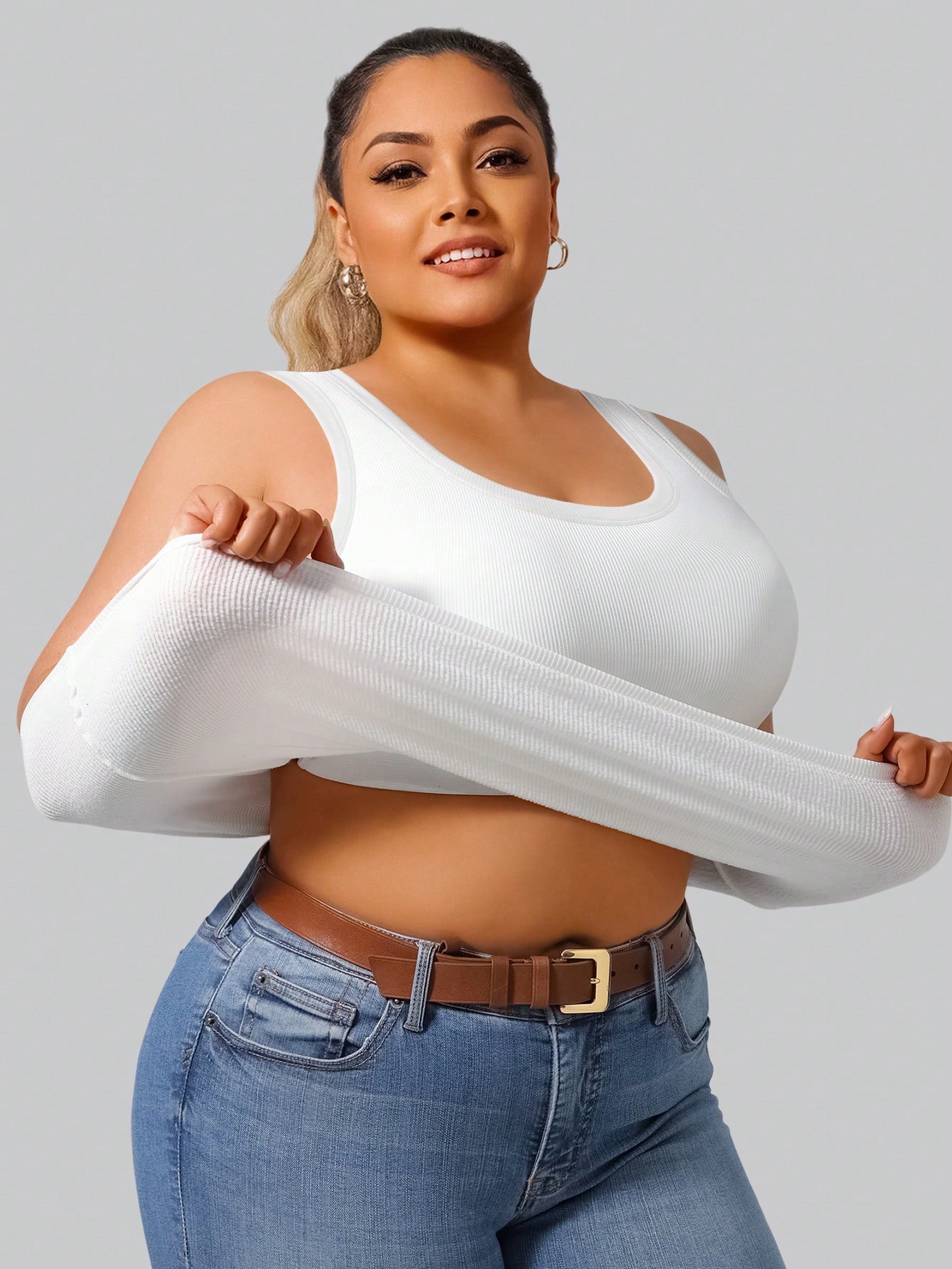 Plus Size Women's Solid Ribbed - огляд і ціна Summer Upf Clothing