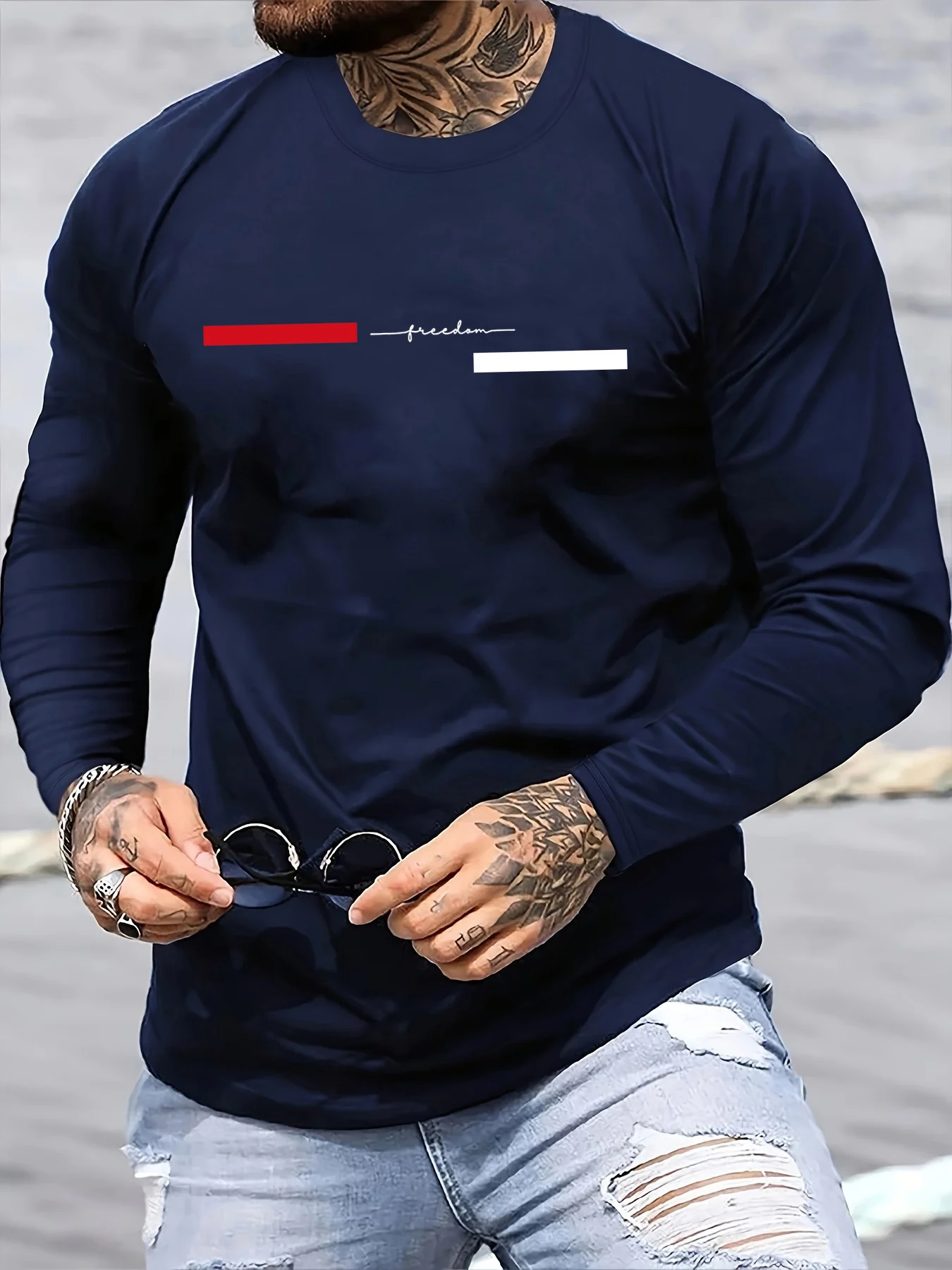 Red black Line men's long slee - огляд і ціна Summer Clothing Essentials