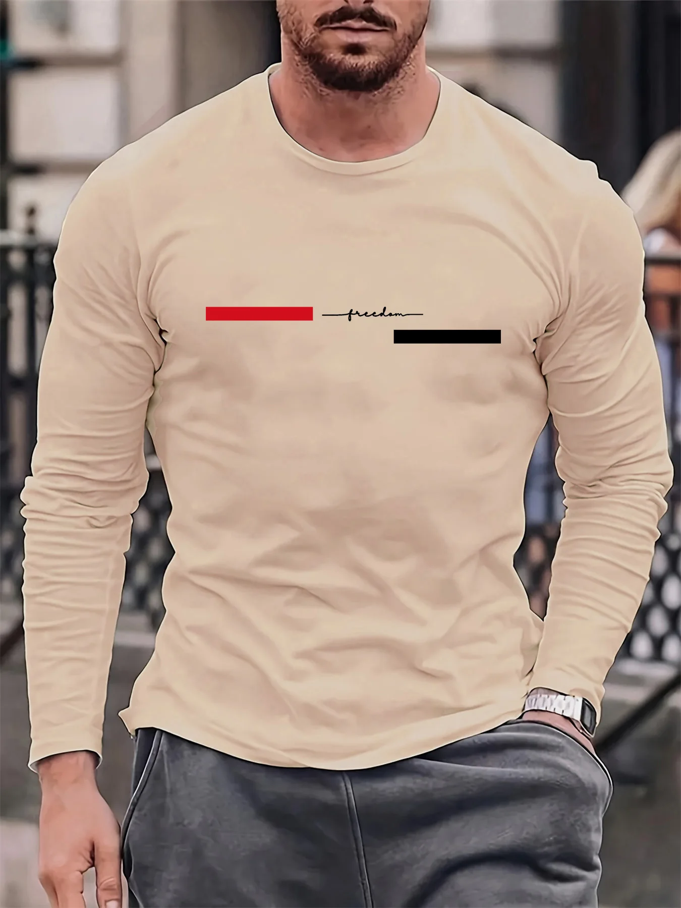 Red black Line men's long slee - огляд і ціна Summer Clothing Essentials