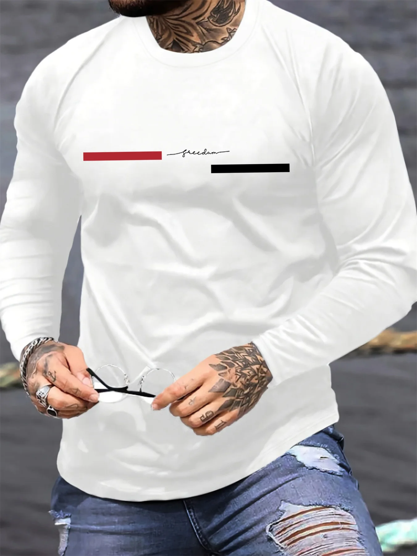 Red black Line men's long slee - огляд і ціна Summer Clothing Essentials