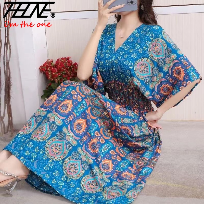 Women Dress Summer 2024 Maxi L - огляд і ціна Indian Summer Vintage Clothing