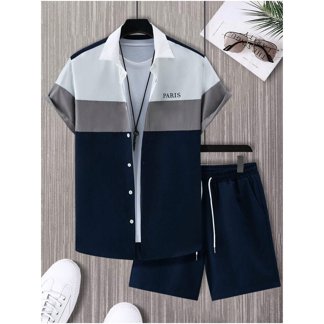 Men's Fashion Suit Blue And Wh - огляд і ціна Summer Clothing Guys