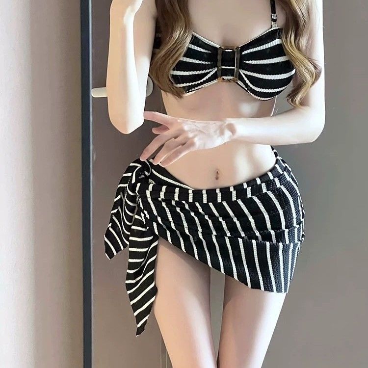 2026 New Women's Black Striped - огляд і ціна Bikini Set Push Up