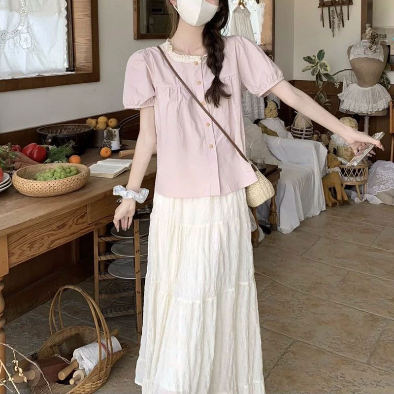 Fashionable Lace Spliced Shirt - огляд і ціна Summer Clothing In French