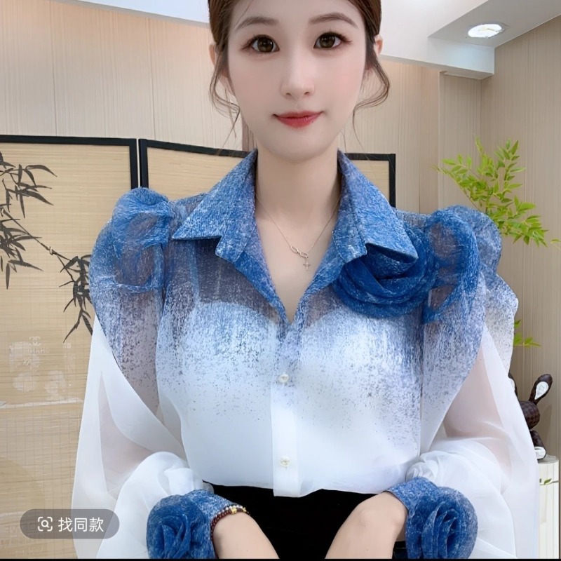Gradient Color Shirt Women Fre - огляд і ціна Summer Clothing In French